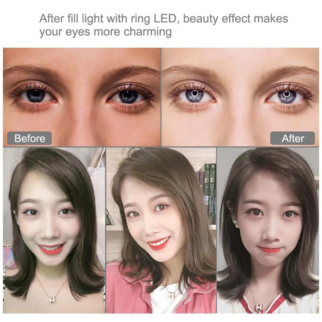 11.8" LED Ring Light Kit with Tripod & Dual Phone Bracket | 3 Modes | Dual Colour Temperature | USB Live Broadcast | Black