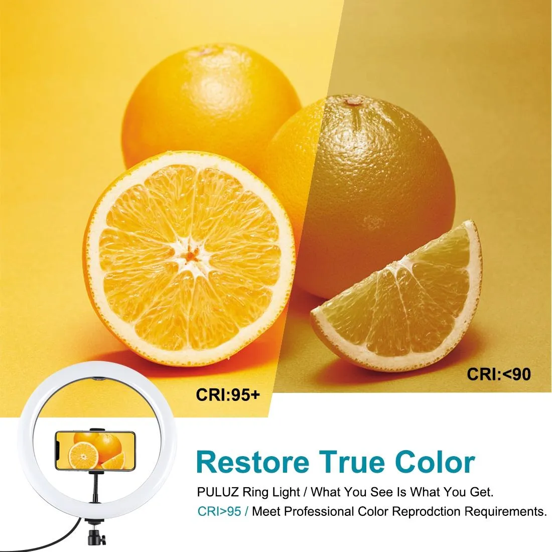 11.8" LED Ring Light Kit with Tripod & Dual Phone Bracket | 3 Modes | Dual Colour Temperature | USB Live Broadcast | Black