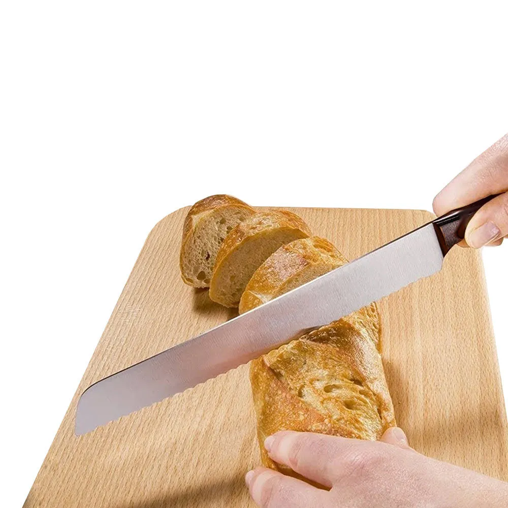 2 Pack Serrated Bread Knife Stainless Steel Razor Sharp Wavy Edge Bread Cutter