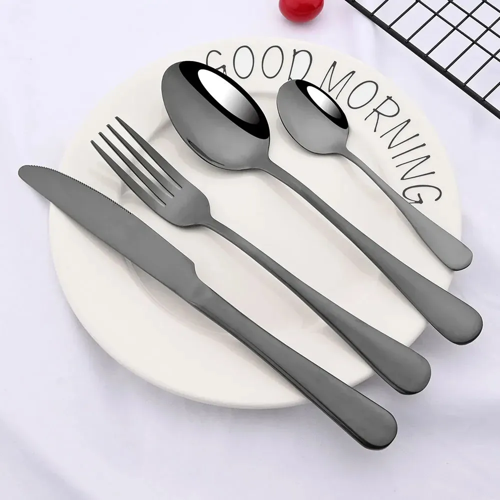 24 Piece Stainless Steel Rainbow Flatware Set