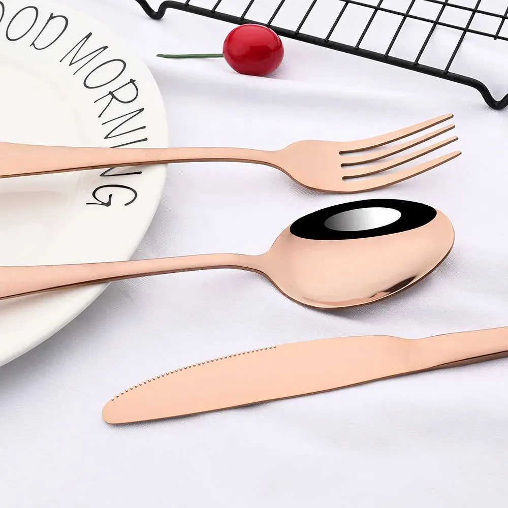 24 Piece Stainless Steel Rainbow Flatware Set