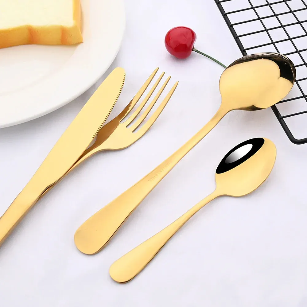 24 Piece Stainless Steel Rainbow Flatware Set