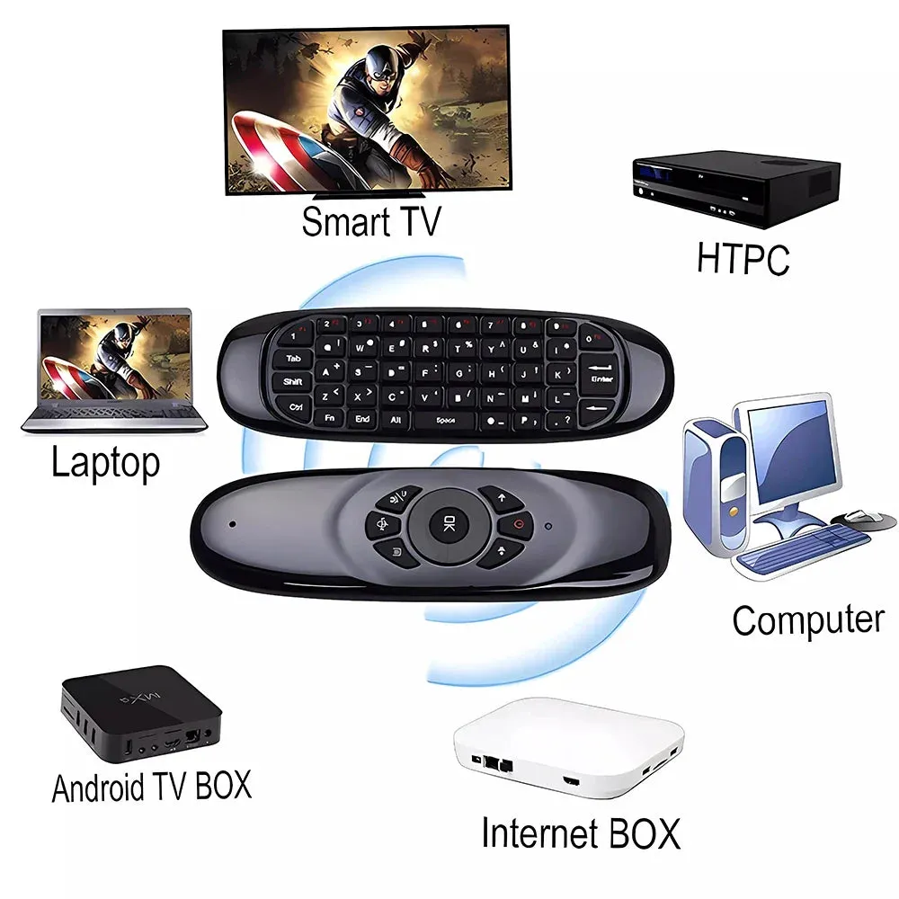 2.4G Rf Air Mouse Voice Remote C120 - 7 Colour Backlight For Android Tv Box Pc