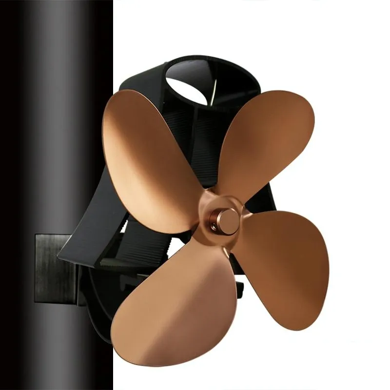 4-Blade Heat Powered Fireplace Stove Fan | Aluminium | Compact & Efficient Heat Distribution