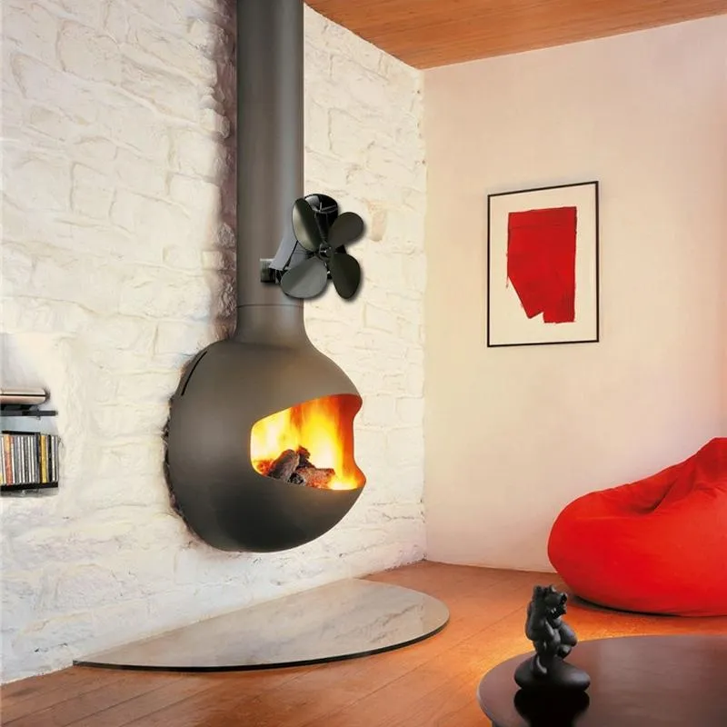 4-Blade Heat Powered Fireplace Stove Fan | Aluminium | Compact & Efficient Heat Distribution
