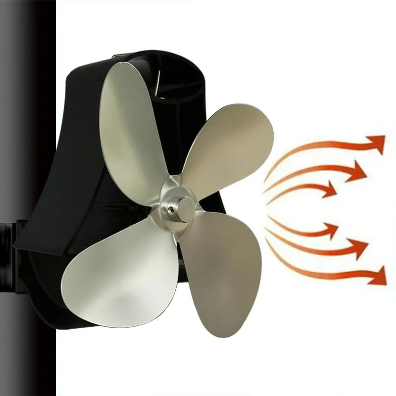 4-Blade Heat Powered Fireplace Stove Fan | Aluminium | Compact & Efficient Heat Distribution