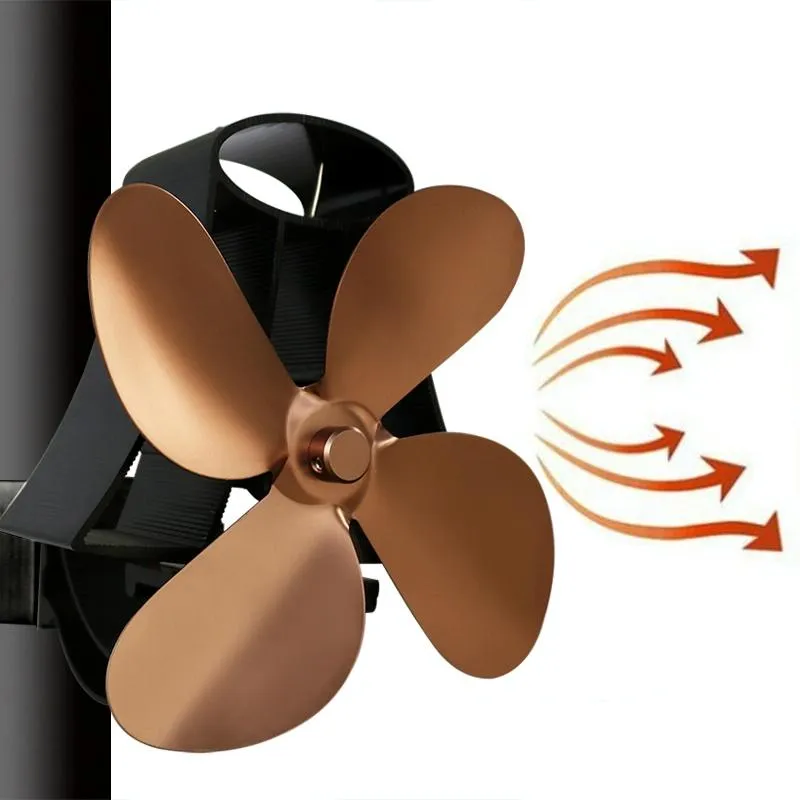 4-Blade Heat Powered Fireplace Stove Fan | Aluminium | Compact & Efficient Heat Distribution