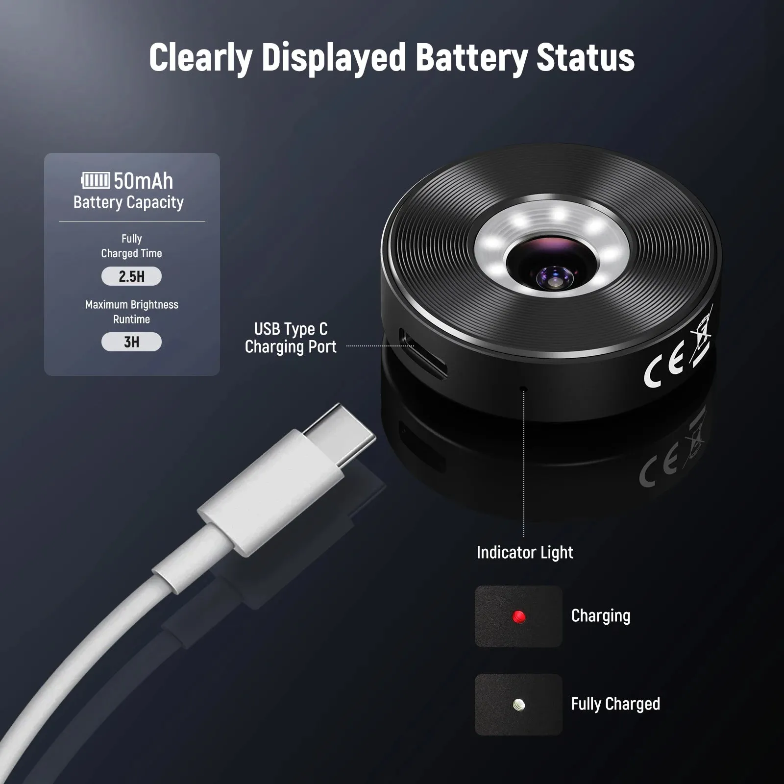 45x Rechargeable Phone Microscope with 50mah Battery for Iphone Samsung 17mm Lens Adapter Included