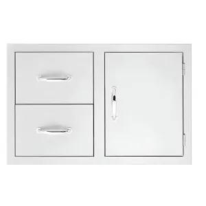 American Made Grills 30" 2-Drawer and Access Door Combo with Hidden Hinge DC2-30