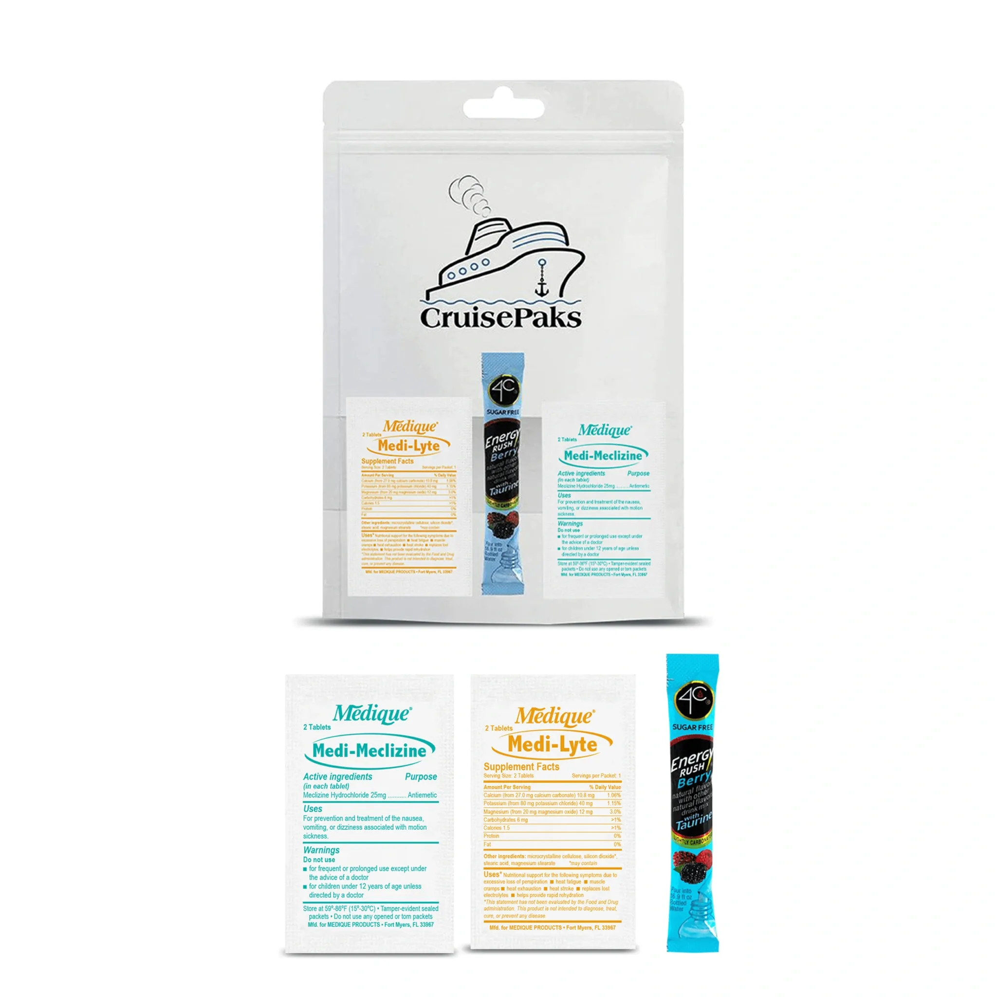 Cruise Essentials Refill Kit | Basic | Hydration | Motion Sickness
