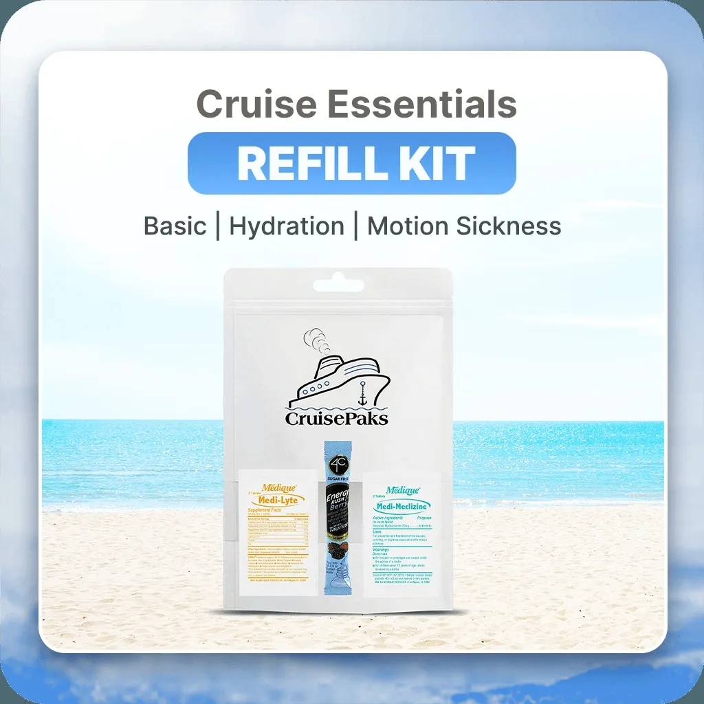 Cruise Essentials Refill Kit | Basic | Hydration | Motion Sickness