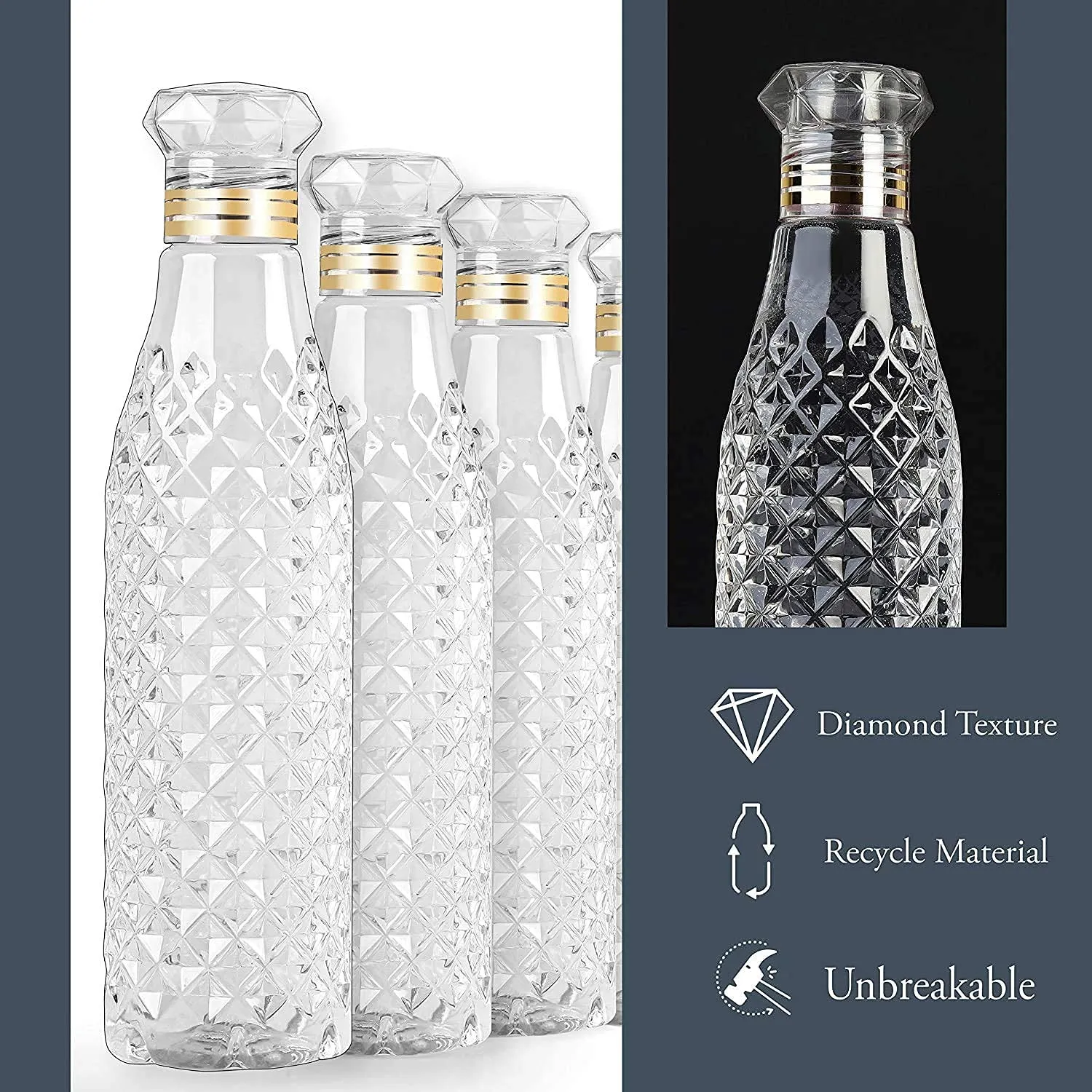 Dimond Cut Water Bottle used by kids, childrens and even adults for storing and drinking water throughout travelling to different-different places and all.