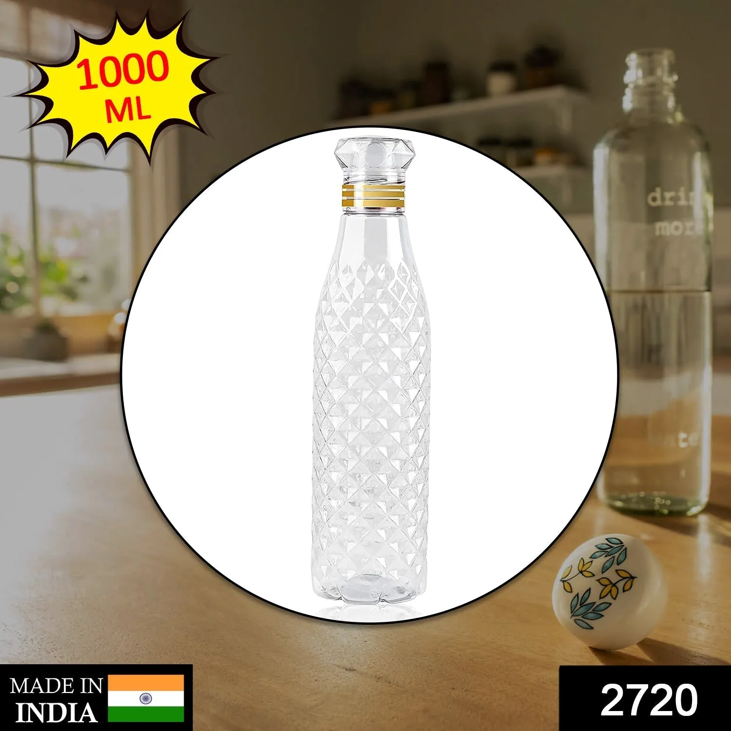 Dimond Cut Water Bottle used by kids, childrens and even adults for storing and drinking water throughout travelling to different-different places and all.