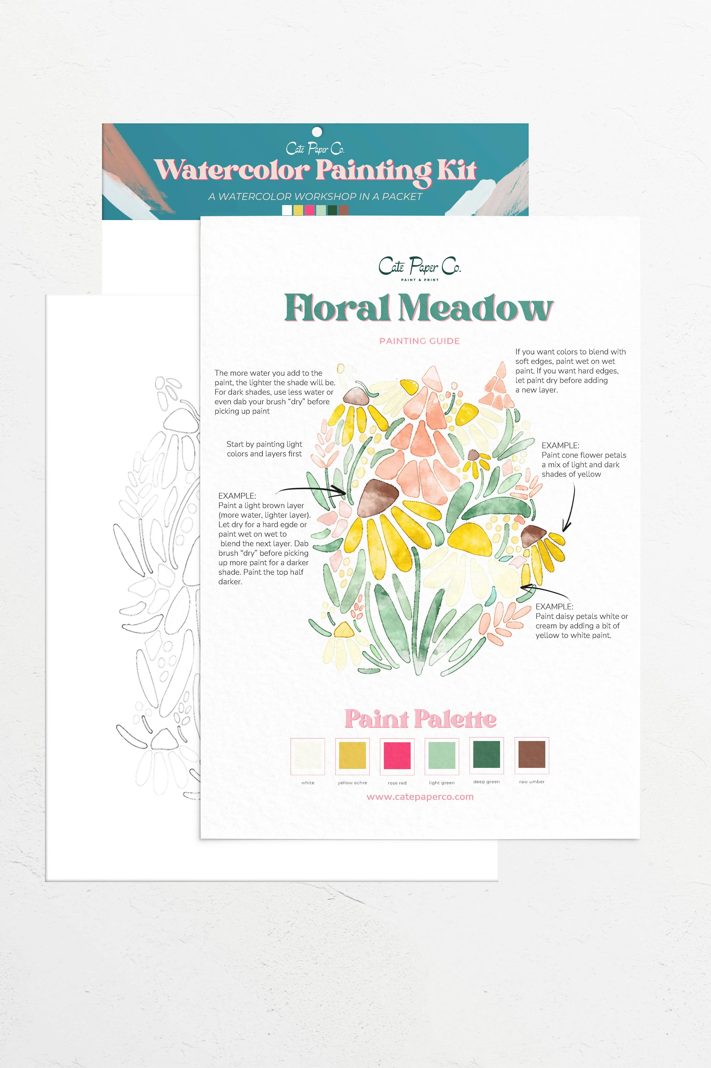 Floral Meadows watercolor painting kit