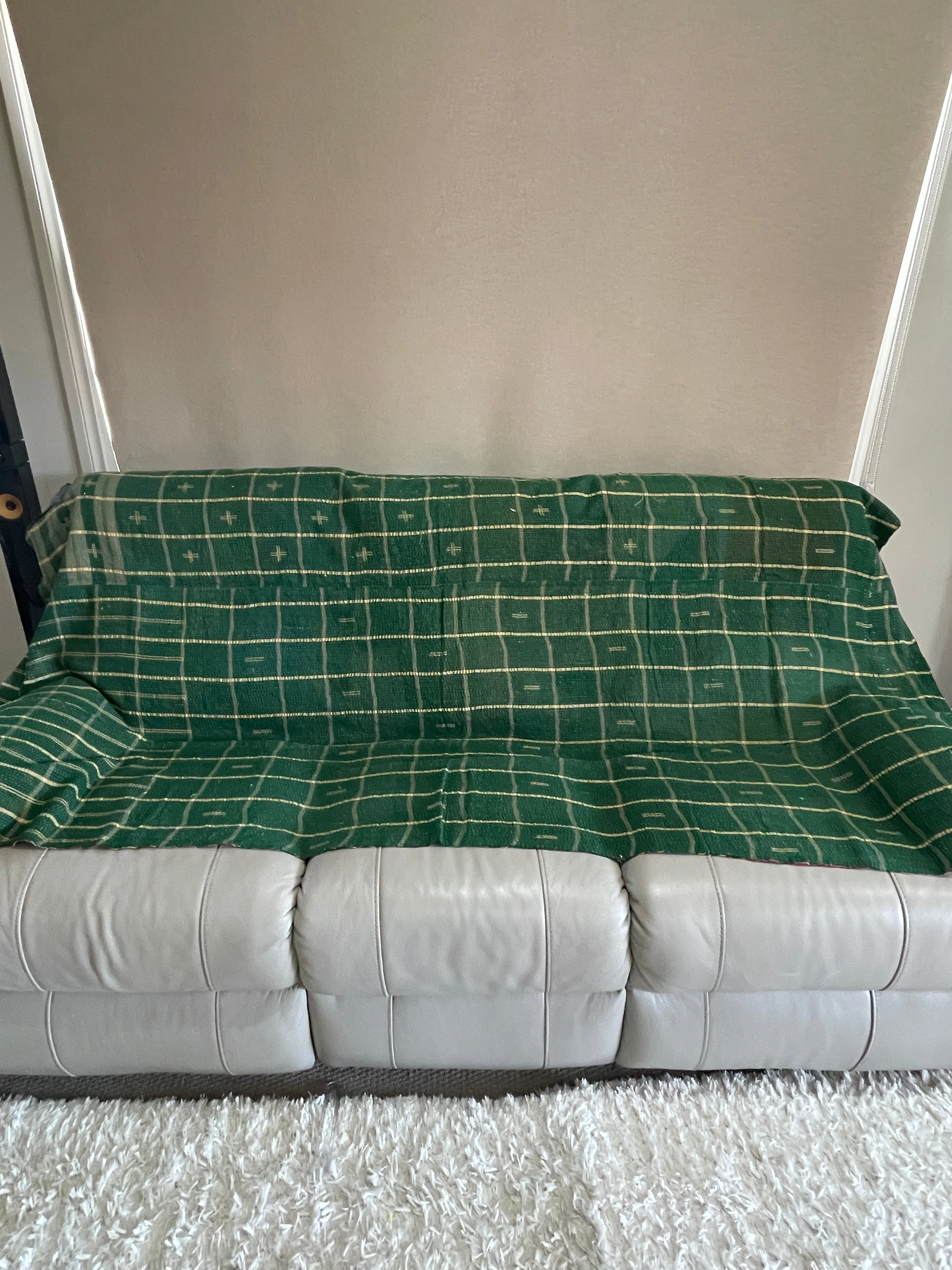 Hand Made Cotton Reversible Vintage Kantha Quilt Throw Bedspread Kavita