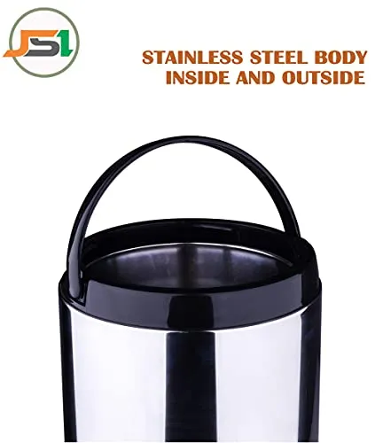 JSI PUF Insulated Water Jug 5 Liters I Made of High Grade Quality of Stainless Steel with Carry Handle I Hot and Cold Water Dipenser for Kitchen Office Home I Bottled Water jug