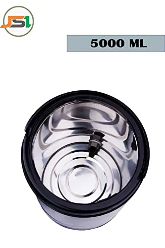JSI PUF Insulated Water Jug 5 Liters I Made of High Grade Quality of Stainless Steel with Carry Handle I Hot and Cold Water Dipenser for Kitchen Office Home I Bottled Water jug
