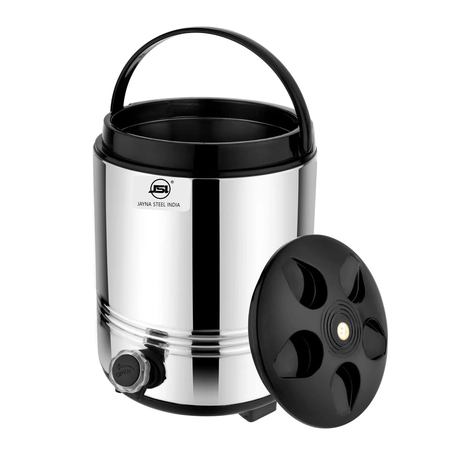 JSI Stainless Steel Cold Water Dispenser for Office Home Kitchen I 8 Liters I PUF Insulated Double Walled Thermosteel Water Jug/Flask I Hot and Cold Upto 4-5 Hours I 100% Leak-Proof I Easy to Carry