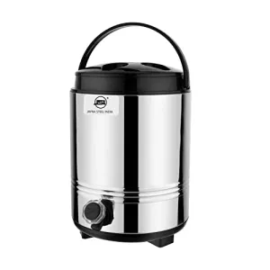 JSI Stainless Steel Hot & Cold Water Jug/Containers 8 Liters I PUF Thermally Insulated Water Dispenser for Office Kitchen I Keeps Beverages Fresh I Easy Tu Use & Maintain I Leak-Proof tap