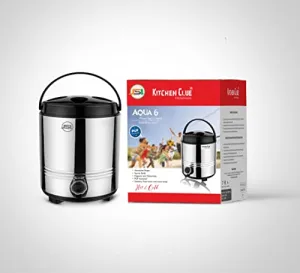 JSI Stainless Steel Hot & Cold Water/Tea Jug 5 Liter With Easy To Carry Handle I High Grade Qualoty Stainless Steel & plastic I PUF Insulated Water Dispenser For Home Kitchen office I Travel Water Jug