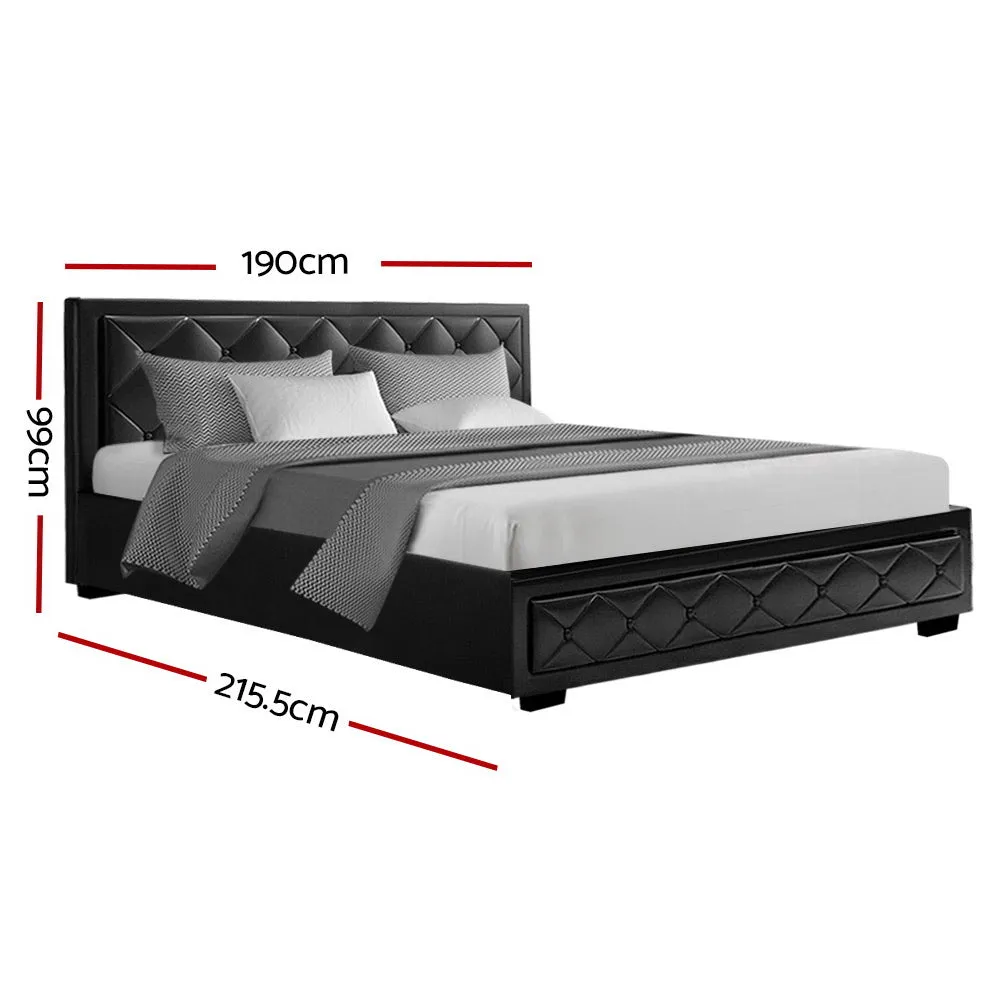 King Package | Bronte Bed Black & Bonita Euro Top Mattress (Medium Firm)