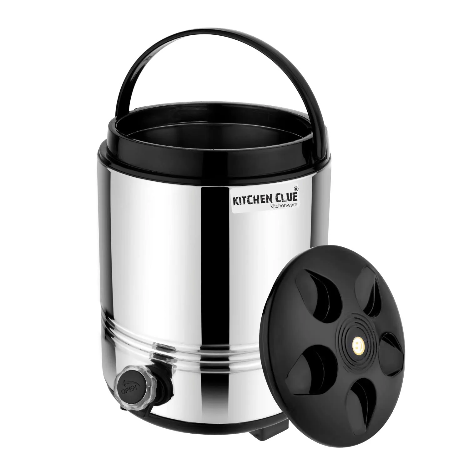 Kitchen Clue Stainless Steel Travel Water Jug with Handle, 8 Liter I PUF Insulated HOT & Cold Water/Tea Flask I Highly Durable & Sturdy Base I Kitchen Water Storage Containers