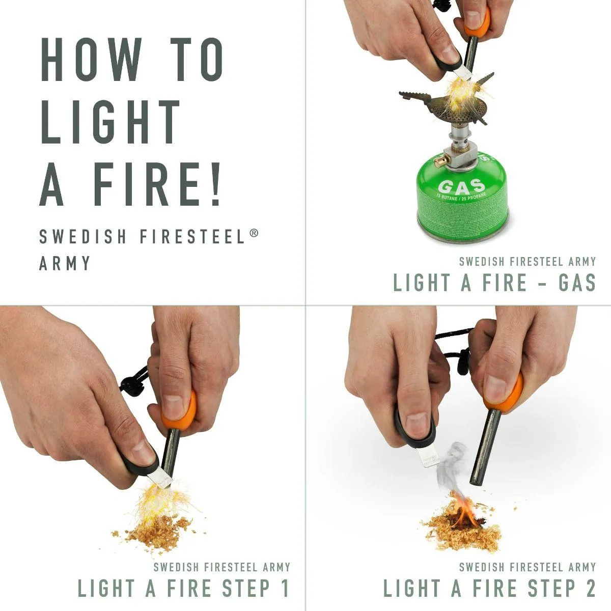 Light My Fire Swedish FireSteel BIO army 2in1 Rusty Orange