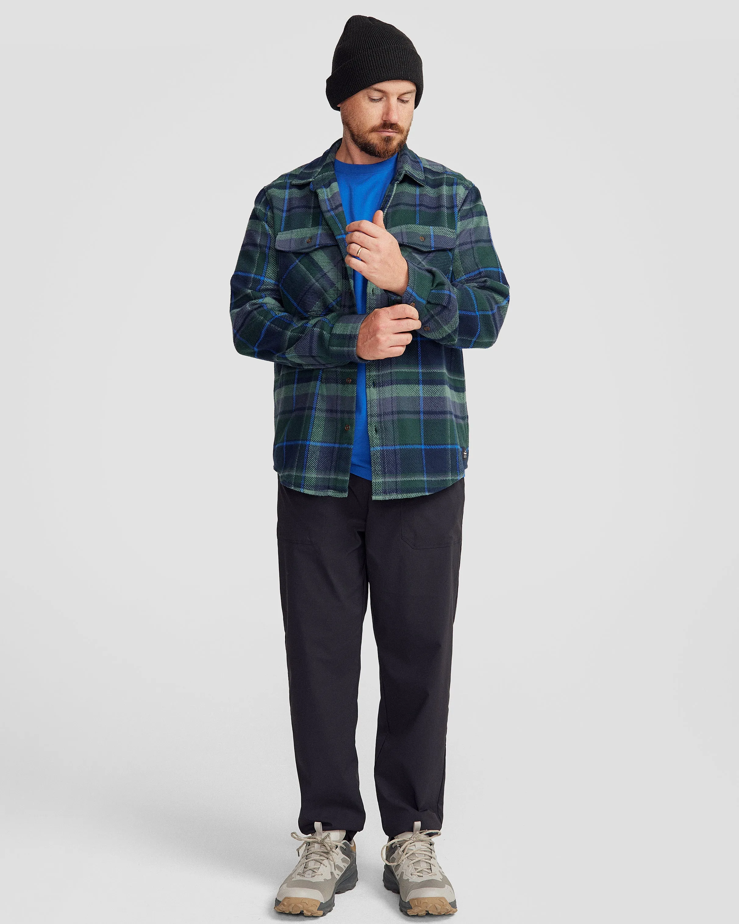 Men's Huntly Long Sleeve Shirt - Hut Plaid Deep Forest