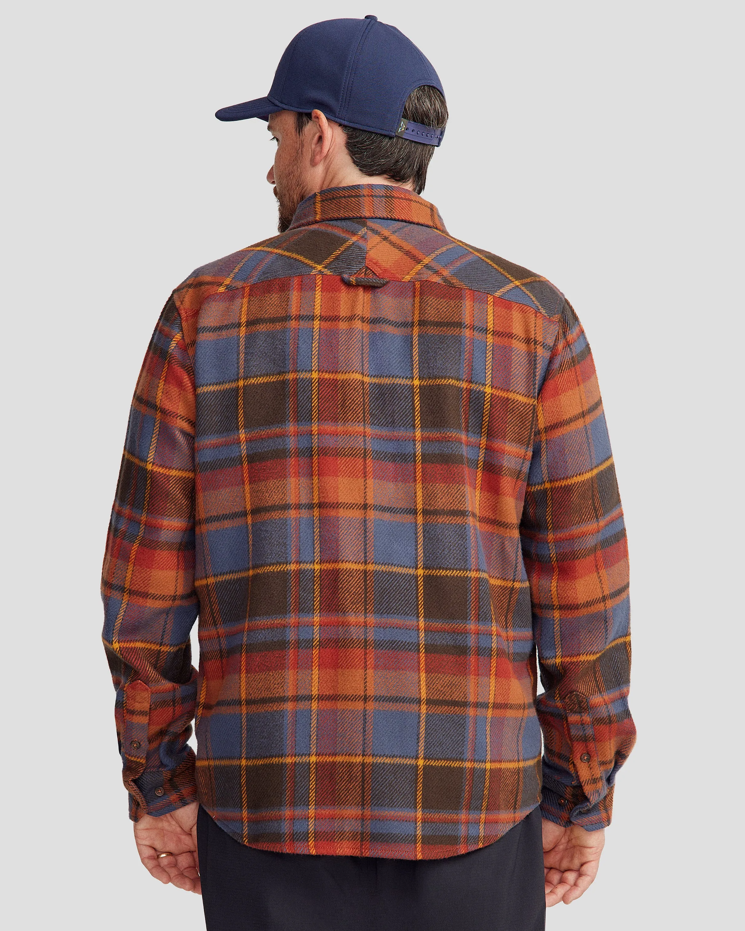 Men's Huntly Long Sleeve Shirt - Hut Plaid Redwood