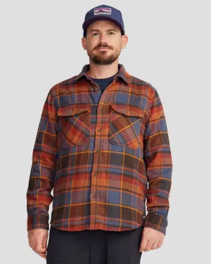 Men's Huntly Long Sleeve Shirt - Hut Plaid Redwood