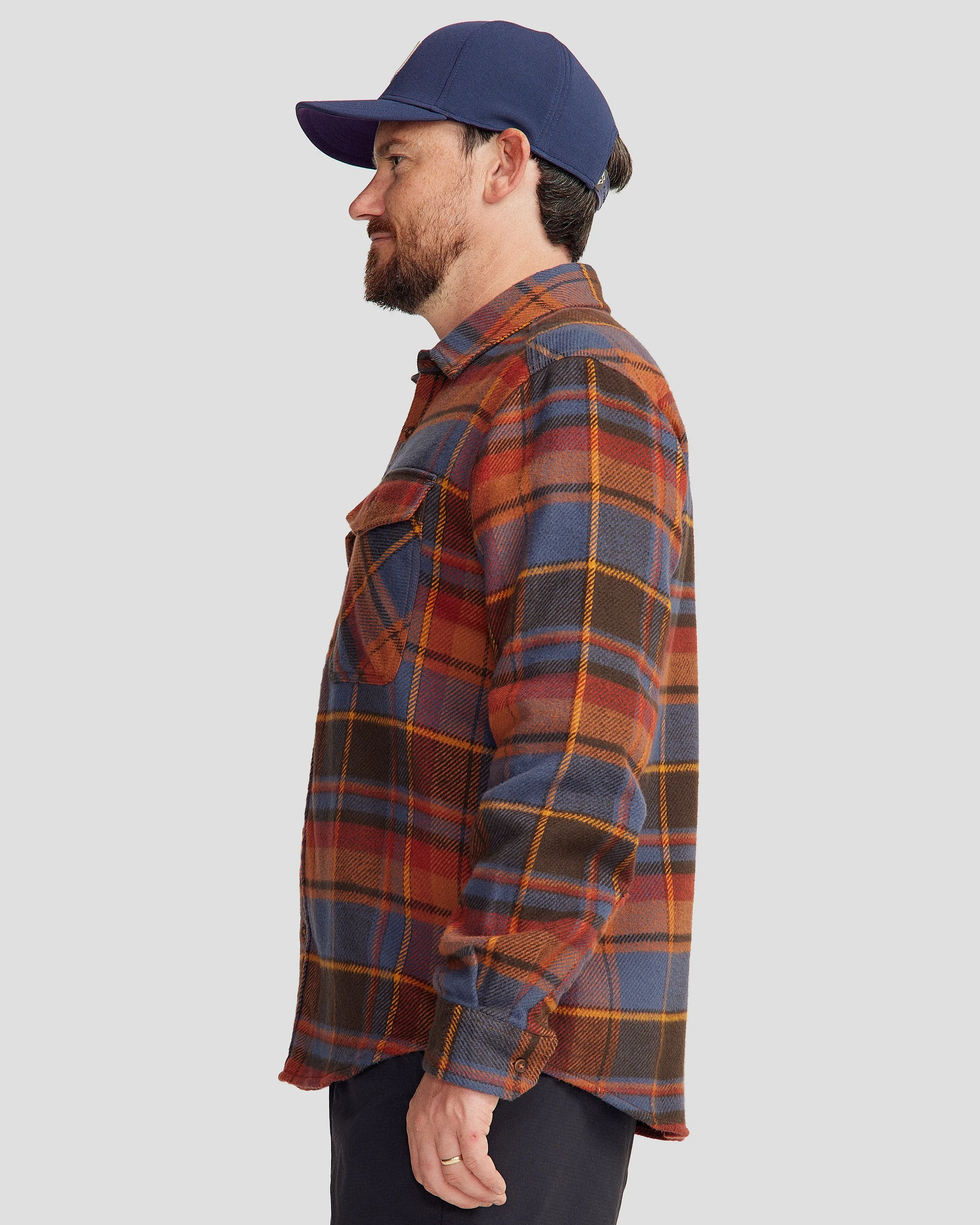 Men's Huntly Long Sleeve Shirt - Hut Plaid Redwood