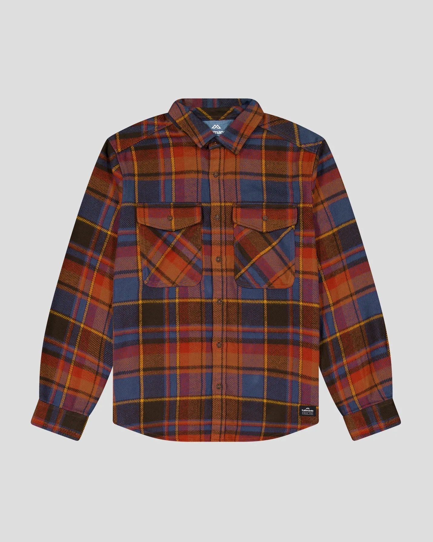 Men's Huntly Long Sleeve Shirt - Hut Plaid Redwood